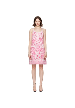 Versace Pink Underwater Barocco A-Line Knit Minidress