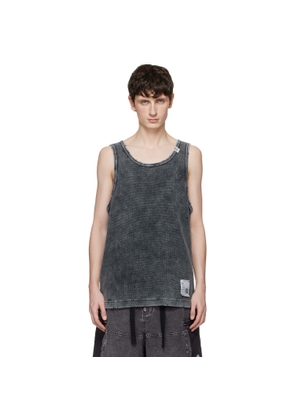 Maison MIHARA YASUHIRO Black Bleached Thermal Tank Top