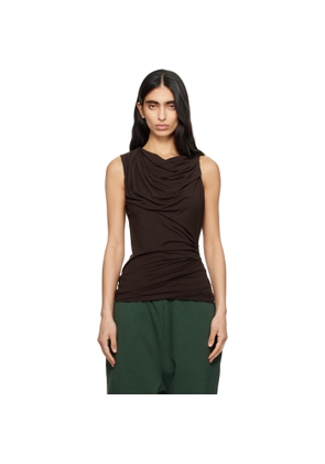 Entire Studios Brown Drape Tank Top
