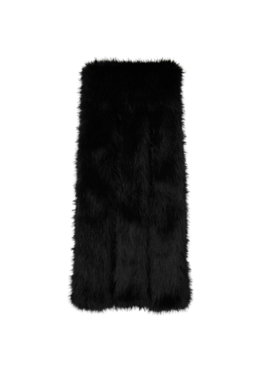 Simone Rocha Black Triple Slit Faux-Fur Scarf