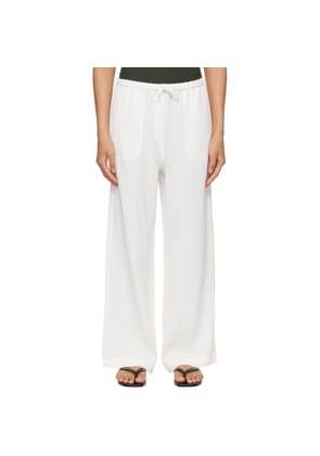 TOTEME Off-White Woven Stripe Drawstring Trousers