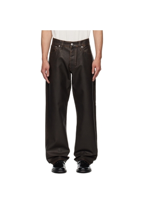 Sunflower Brown Loose Faux-Leather Trousers