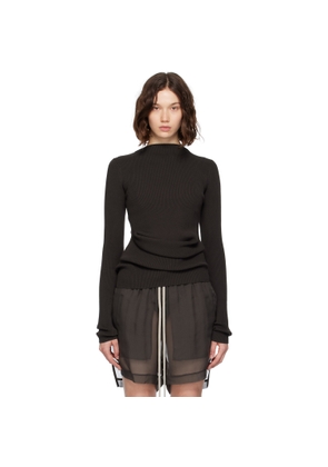 Rick Owens Brown Concordians Ribbed Knit Babel Sweater