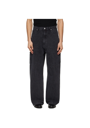 TONYWACK Black Cord Twill Work Jeans