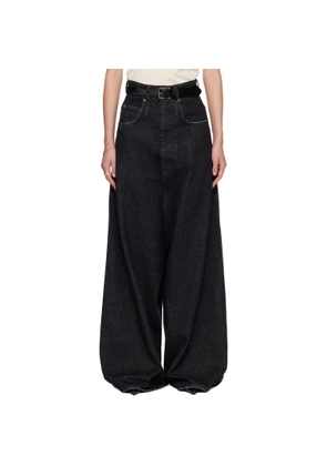 LU'U DAN Black Drop Crotch Denim Jeans