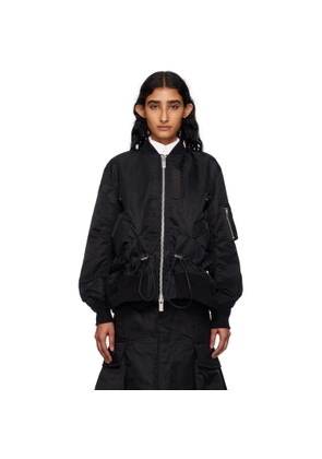 sacai Black Nylon Twill Blouson Bomber Jacket