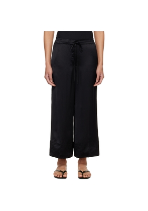 TOTEME Black Satin Drawstring Trousers