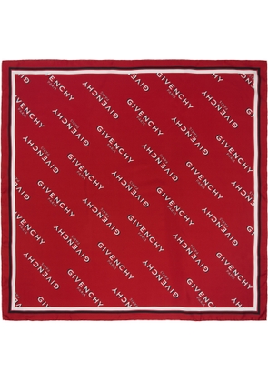 Givenchy Red 'GIVENCHY' Shadow Square Scarf