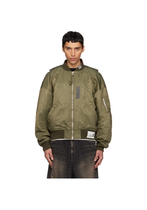 Maison MIHARA YASUHIRO Khaki Vest Combined Flight Bomber Jacket