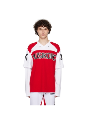 KUSIKOHC Red & White Baseball Long Sleeve T-shirt