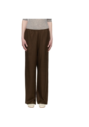 TOTEME Brown Monogram Flannel Lounge Pants