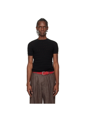 Dries Van Noten Black Jacquard Sweater