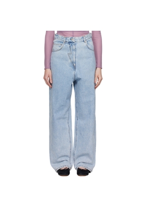 Pushbutton Blue Panty Cutout Jeans