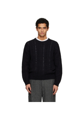 TONYWACK Black Distressed Ribbed Sweater