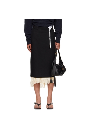 Balenciaga Black Lingerie Tailored Midi Skirt