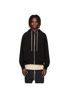 Rick Owens Black Temple Heavy Jersey Windbreaker Hoodie