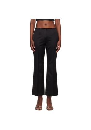 TOTEME Black Kick Flare Raw-Edge Trousers