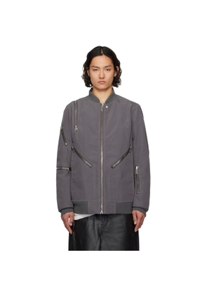 Rick Owens Gray Hollywood Jumbo Headon Flight Jacket