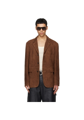 TONYWACK Brown Tailored Suede Blazer