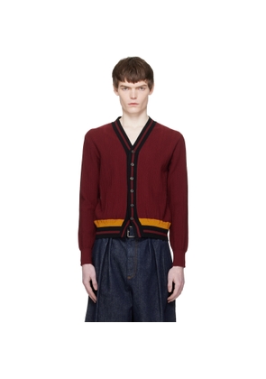 Dries Van Noten Red Block Stripe Cardigan