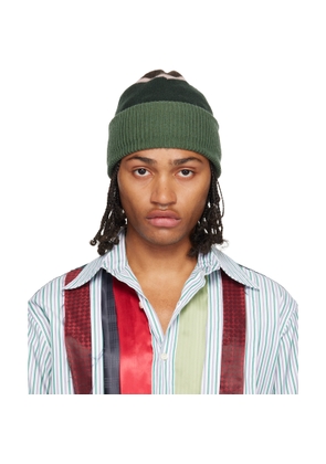 Edward Cuming Green Top-View Beanie