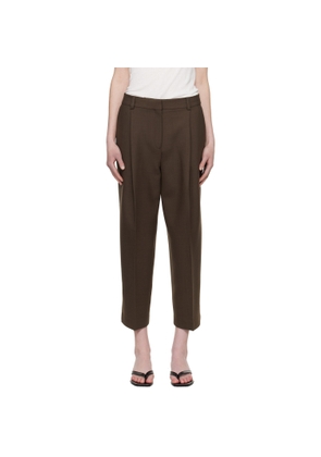 TOTEME Brown Pleated Straight Trousers