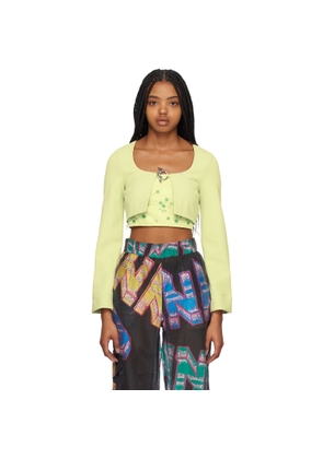 GANNI Green Cropped Blouse