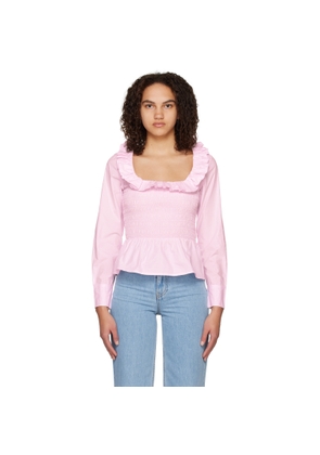 GANNI Pink Smock Blouse