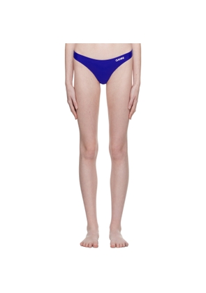 GANNI Blue Printed Bikini Bottoms
