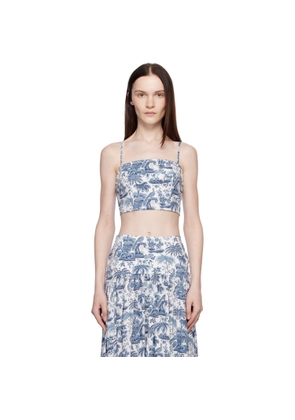 Staud Blue & White Federico Camisole