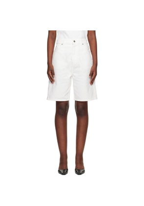 Loulou de Saison White Isu Lds Denim Shorts