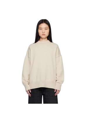 CO Beige Boyfriend Crew Sweater