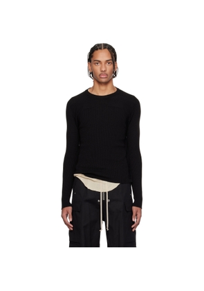 Rick Owens Black Temple Ribbed Geo Sweater