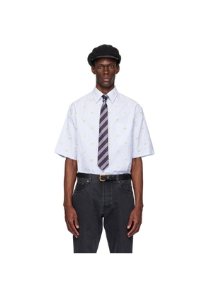 Valentino Blue Cotton Oxford 'Le Chat De La Maison' Shirt