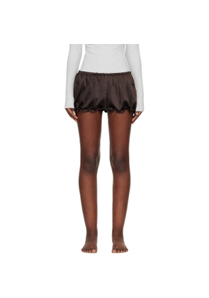 SKIMS Brown Lightweight Satin Bloomer Shorts