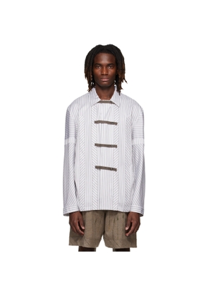 Kiko Kostadinov White & Gray Kyan Shirt