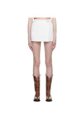 GANNI White Wrap Miniskirt