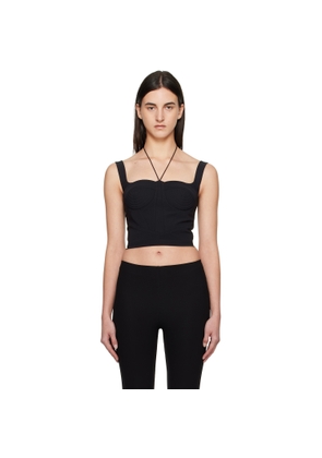 Nensi Dojaka Black Quilted Cups Bustier Top