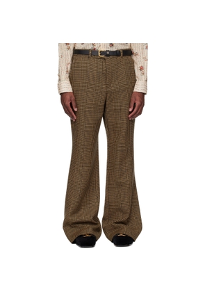 Valentino Brown Glen Check Trousers