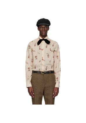 Valentino Beige Papier Floral Shirt