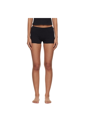 SKIMS Black 'Worn In Jersey' Heart Micro Shorts