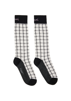 Marni Black & White Jacquard Check Socks