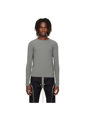 Rick Owens Gray Temple Ribbed Geo Sweater