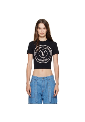 Versace Jeans Couture Black V-Emblem Slim-Fit T-shirt