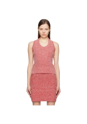 Ferragamo Red Bouclé Tank Top