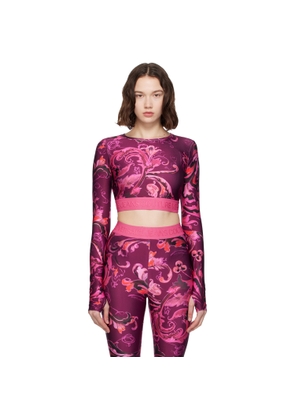 Versace Jeans Couture Pink & Purple Lycra Barocco T-shirt
