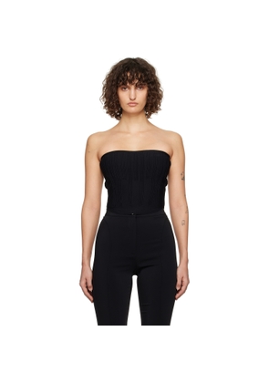 Mugler Black Knit Bustier Camisole