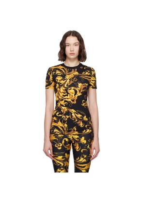 Versace Jeans Couture Black & Gold Logo Barocco Jersey T-shirt