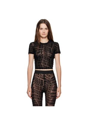 Versace Jeans Couture Black Tulle Flock Liquify T-shirt