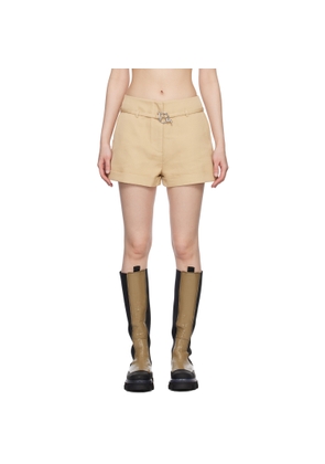 GANNI Khaki Belt Shorts